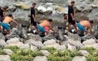 Inmigrantes ilegales apedrean un pulpo en una playa de Ceuta (Rrss)