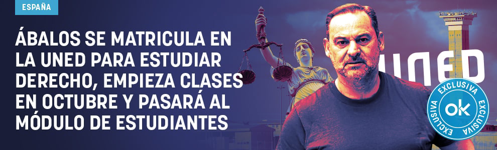 Ábalos se matricula en la UNED para estudiar Derecho, empieza clases en octubre y pasará al módulo de estudiantes