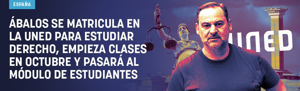 Ábalos se matricula en la UNED para estudiar Derecho, empieza clases en octubre y pasará al módulo de estudiantes