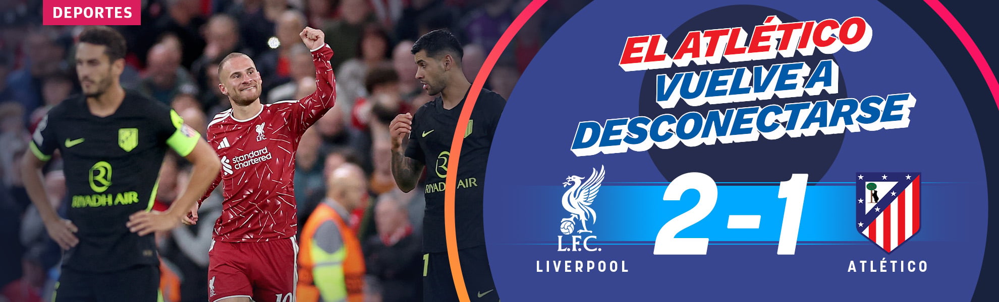 El Atlético se vuelve a desconectar contra el Liverpool