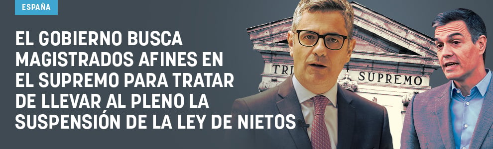 El Gobierno busca magistrados afines en el Supremo para tratar de llevar al Pleno la suspensión de la Ley de Nietos