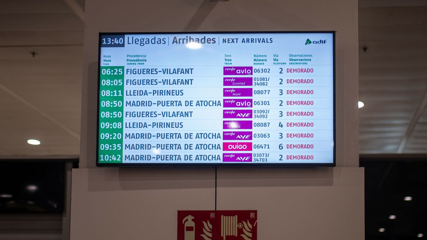 Cortan el AVE Madrid-Barcelona por averías provocadas por el temporal