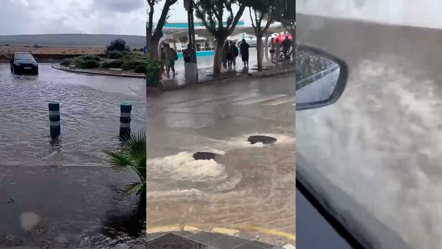 El temporal deja rachas de viento de más de 100 km/hora y una fuerte tromba de agua en Baleares
