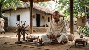 Gandhi. Imagen generada con IA.