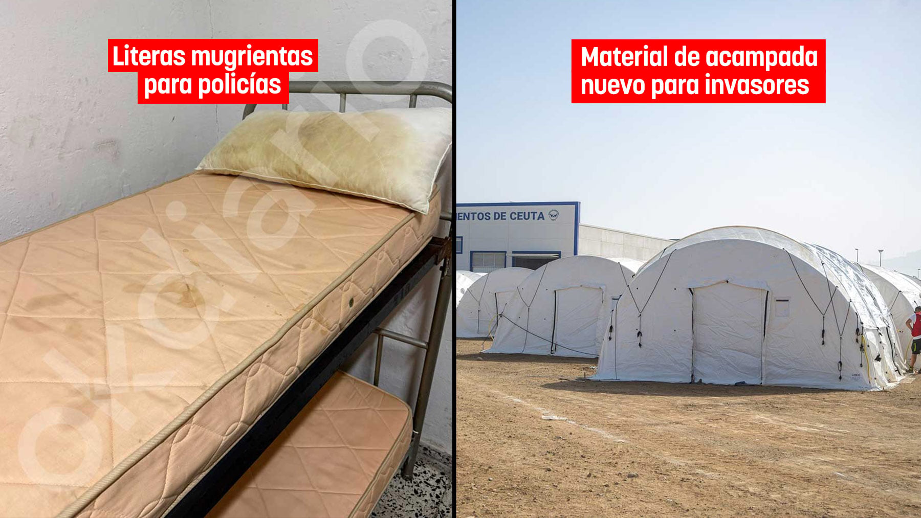 El Gobierno tiene a los policías en Ceuta durmiendo en camas mugrientas mientras a los ilegales se las pone nuevas