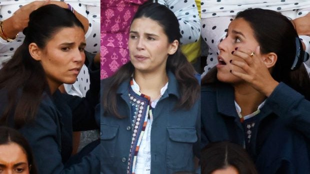 La angustia de Tana Rivera ante la cogida de Roca Rey. (Fotos: Europa Press)