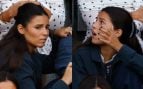 La angustia de Tana Rivera ante la cogida de Roca Rey. (Fotos: Europa Press)