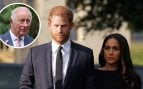 Carlos III, Harry y Meghan. (Fotos: Europa Press)