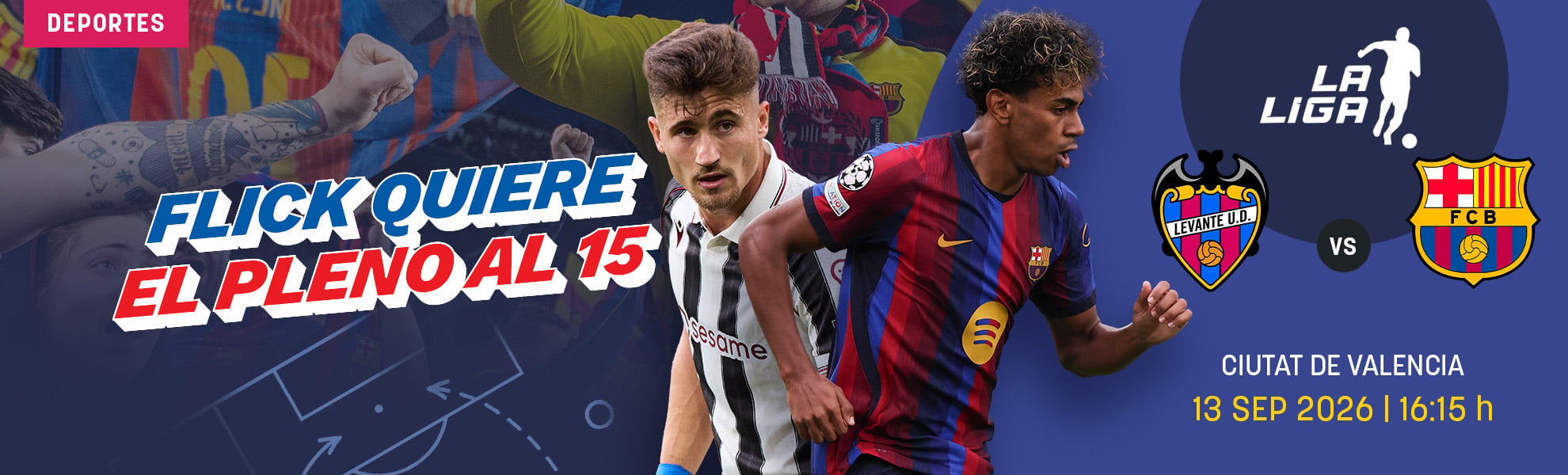 Levante - Barcelona: Flick quiere el pleno al 15