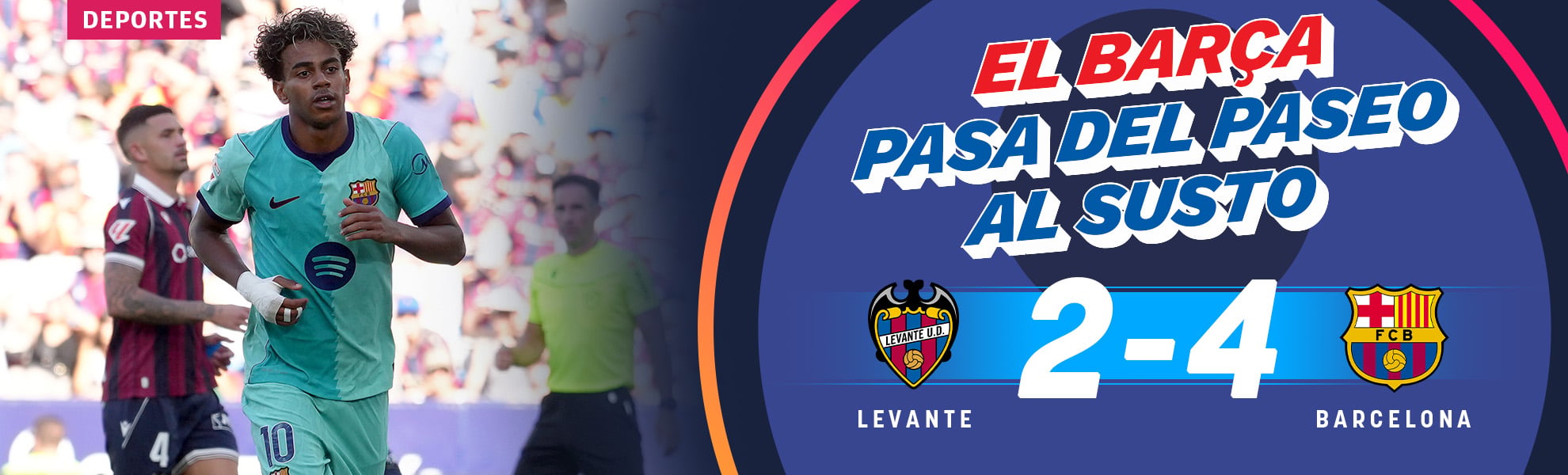 El Barcelona pasa del paseo al susto ante el Levante