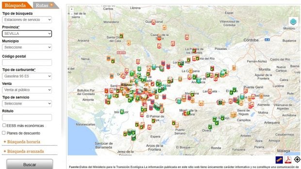 precio gasolina 15 septiembre Andalucía
