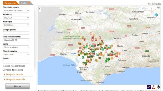 precio gasolina 18 septiembre Andaluc&iacute;a