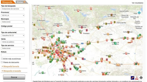precio gasolina 19 septiembre Andaluc&iacute;a