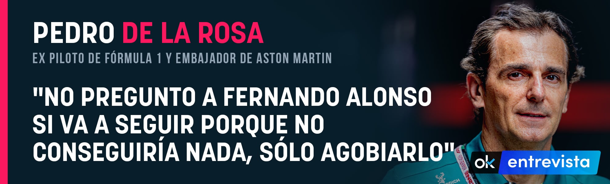 Pedro de la Rosa: No pregunto a Fernando Alonso si va a seguir porque no conseguiría nada, sólo agobiarlo