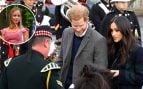 Lady Amelia y el príncipe Harry junto a Meghan Markle. (Foto: Europa Press)