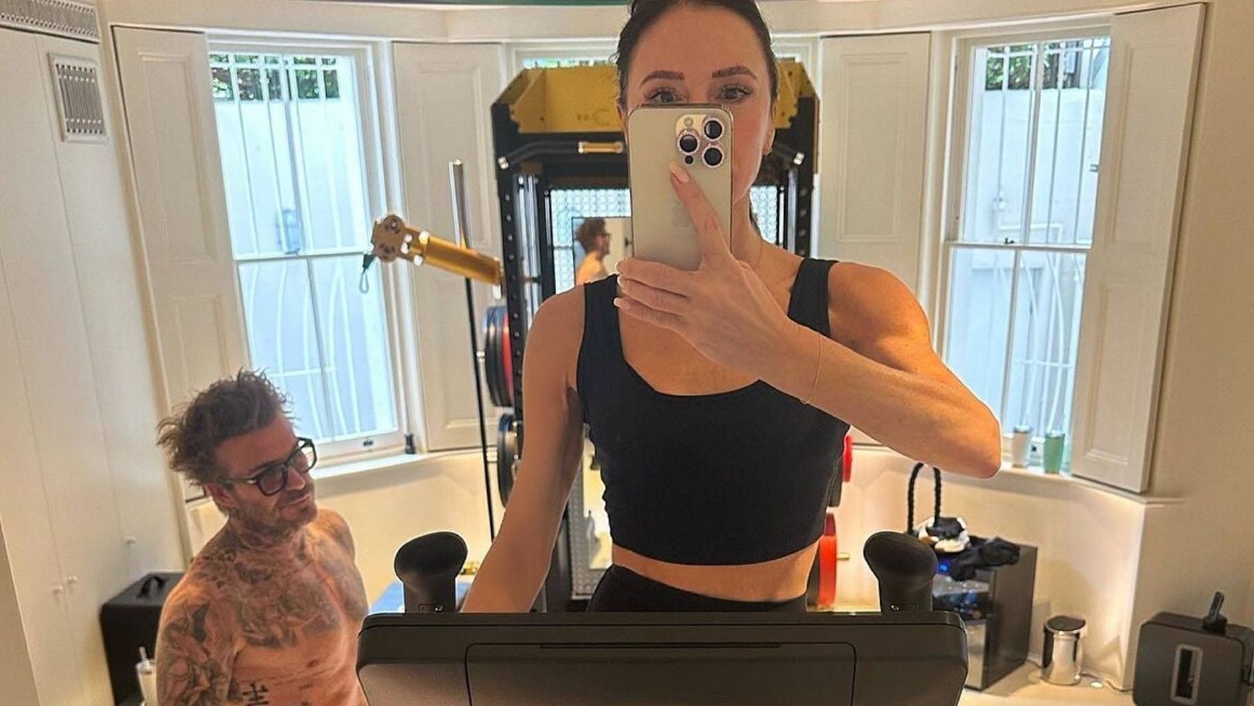Victoria Beckham, entrenando junto a su marido David Beckham (Telva).