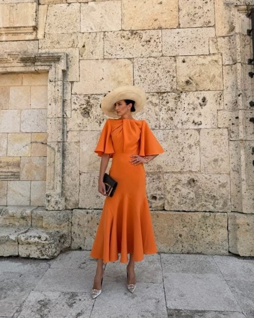 Nieves Álvarez, Isabel Sanchís, vestido naranja