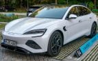 Un coche de la marca china BYD expuesto en el salón del automóvil de Múnich