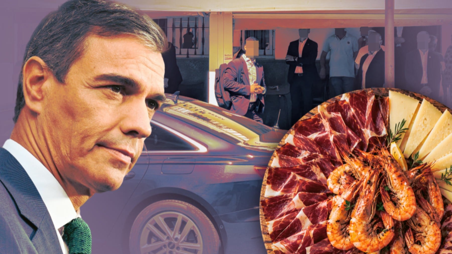 El menú de Sánchez en un bar andaluz cerrado para él y su séquito: gambones, jamón, queso y cabeza de lomo