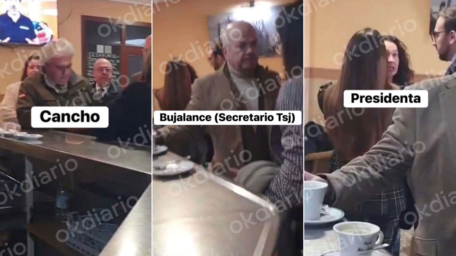 Las imágenes que prueban que la cloaca del PSOE perseguía a los jueces de Badajoz mientras tomaban café