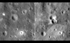 Imagen de la NASA del cráter dejado por una etapa del Falcon 9 en la superficie lunar