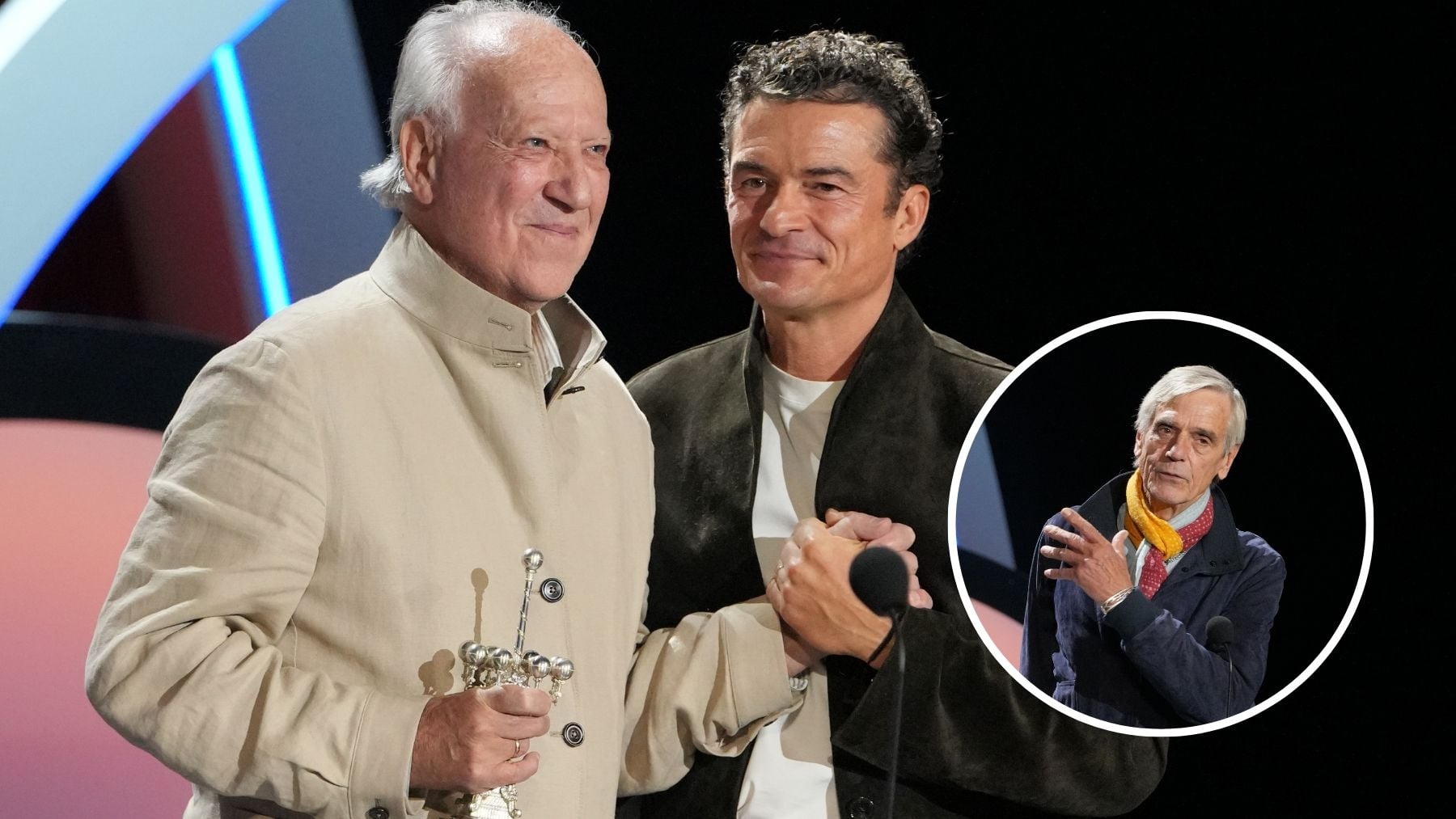 Orlando Bloom entrega a Werner Herzog el primer Premio Donostia. (Foto: EP)