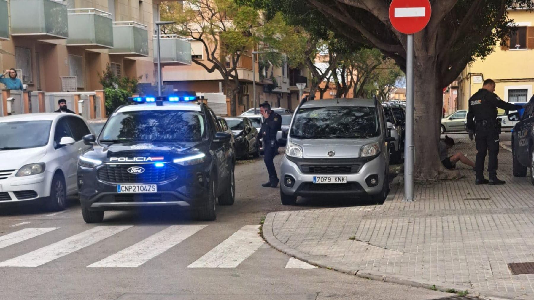 Agentes de la Policía Nacional en Palma. (Foto: Facebook)