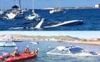 Un barco se hunde cerca de la playa de Ibiza y provoca una mancha de combustible