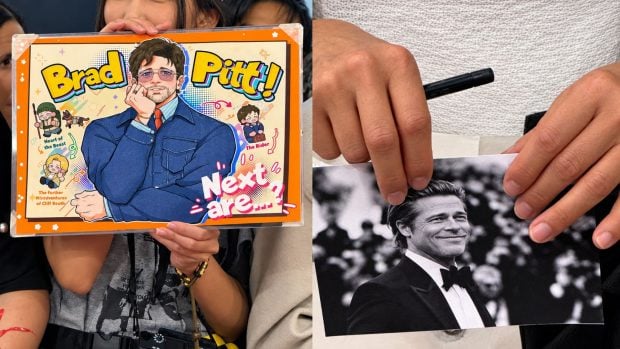 Fans que llevaban imágenes para que el actor las firmara. (Foto: COOL)