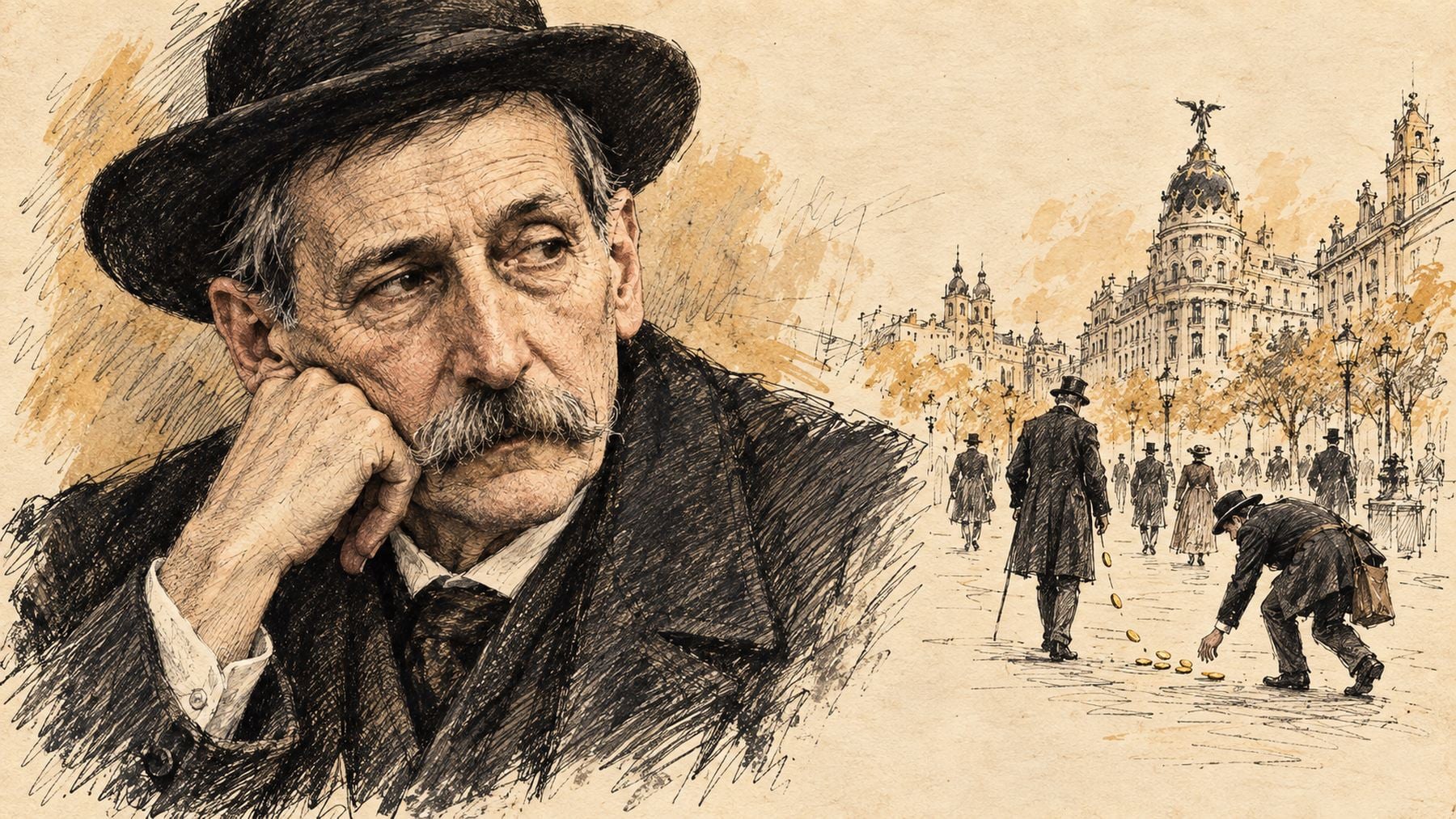 Benito Pérez Galdós, candidato al premio Nobel de Literatura, sobre la riqueza: El dinero lo ganan aquellos que con paciencia y observación van detrás de los que lo pierden