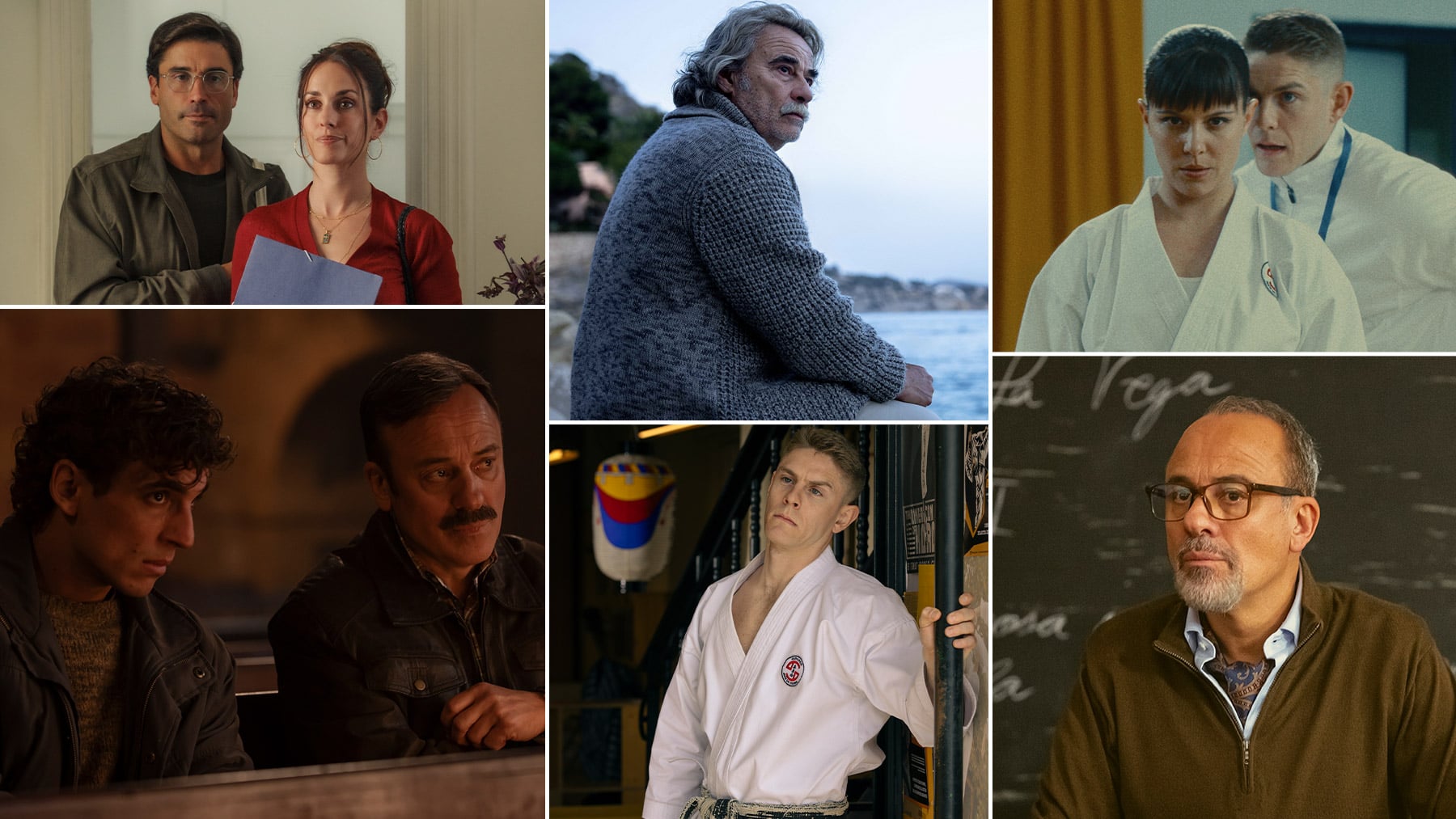 Imágenes de ‘Todo por la casa’, ‘El mal padre’, ‘Karateka’, ‘El confidente’ y ‘El Profesor’. (Atresmedia Cine)