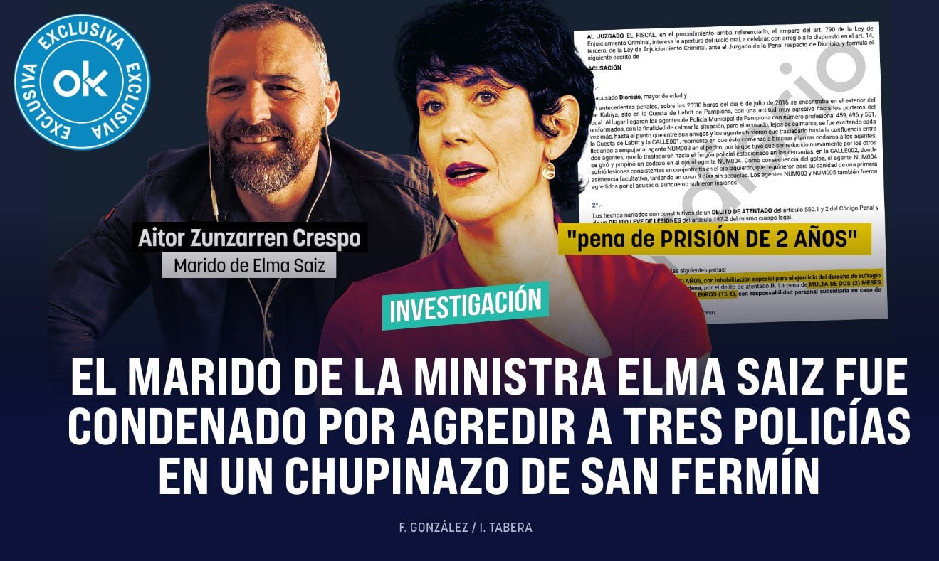 El marido de la ministra Elma Saiz fue condenado por agredir a tres policías en un chupinazo de San Fermín