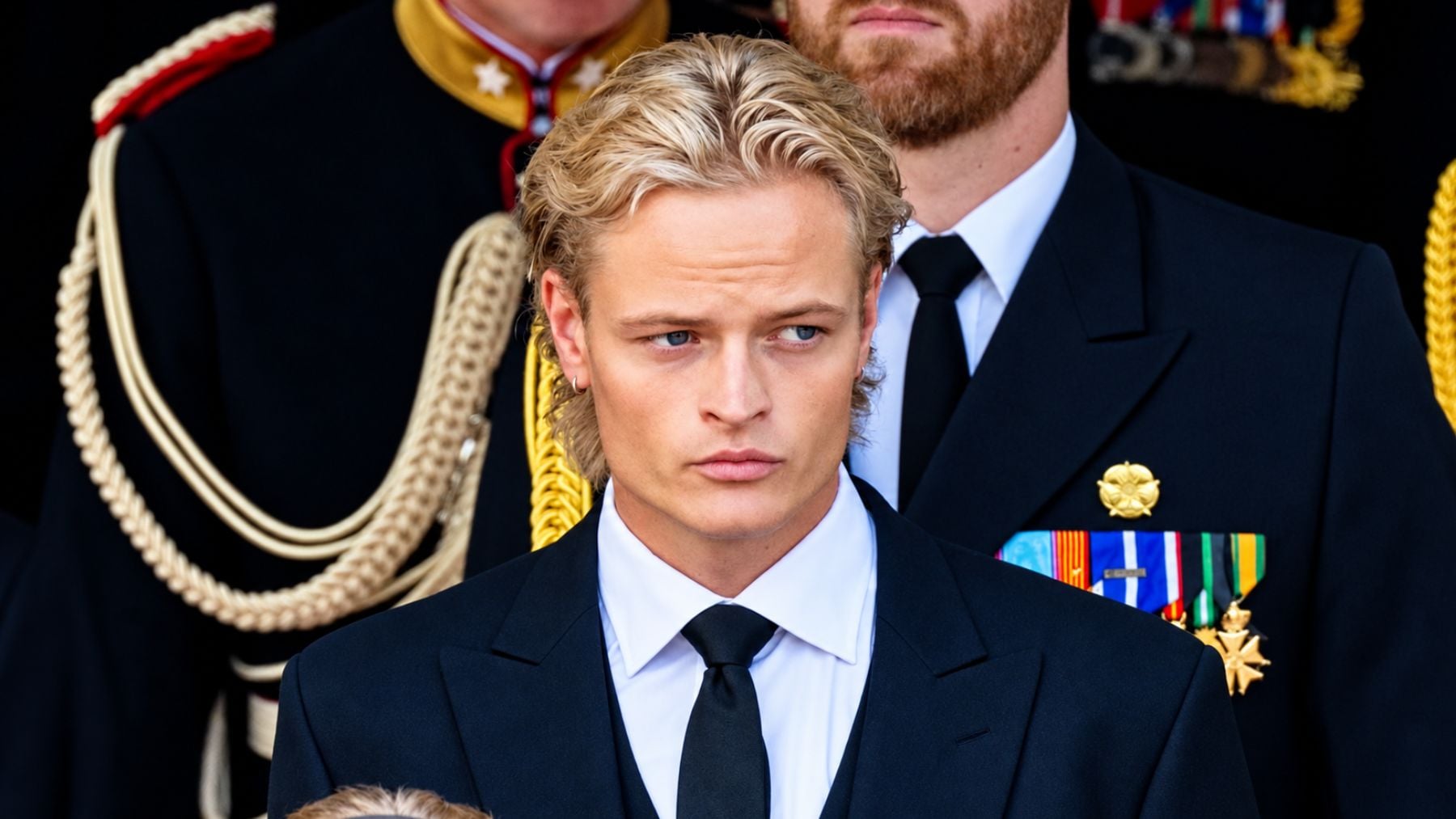 Marius Borg en el funeral del rey Harald. (Foto: Europa Press)