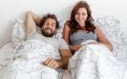 pareja, cama