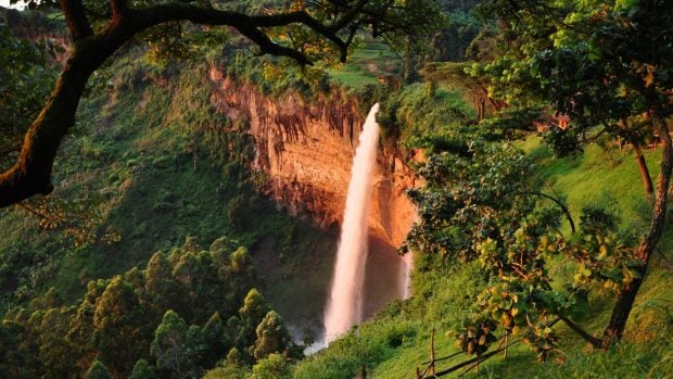 Cascada en el Monte Elgon, Kenia.