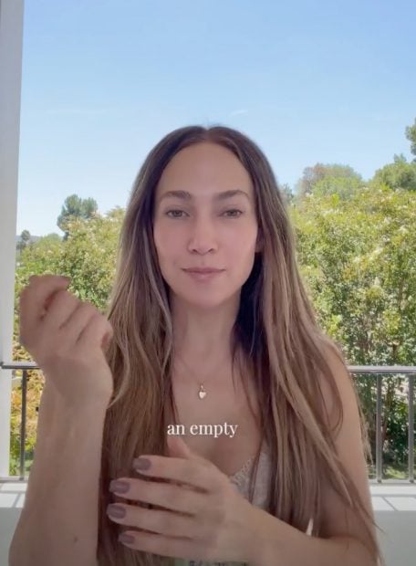 Jennifer Lopez en su vídeo de Instagram.