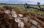 Monedas romanas, arqueología, descubrimiento