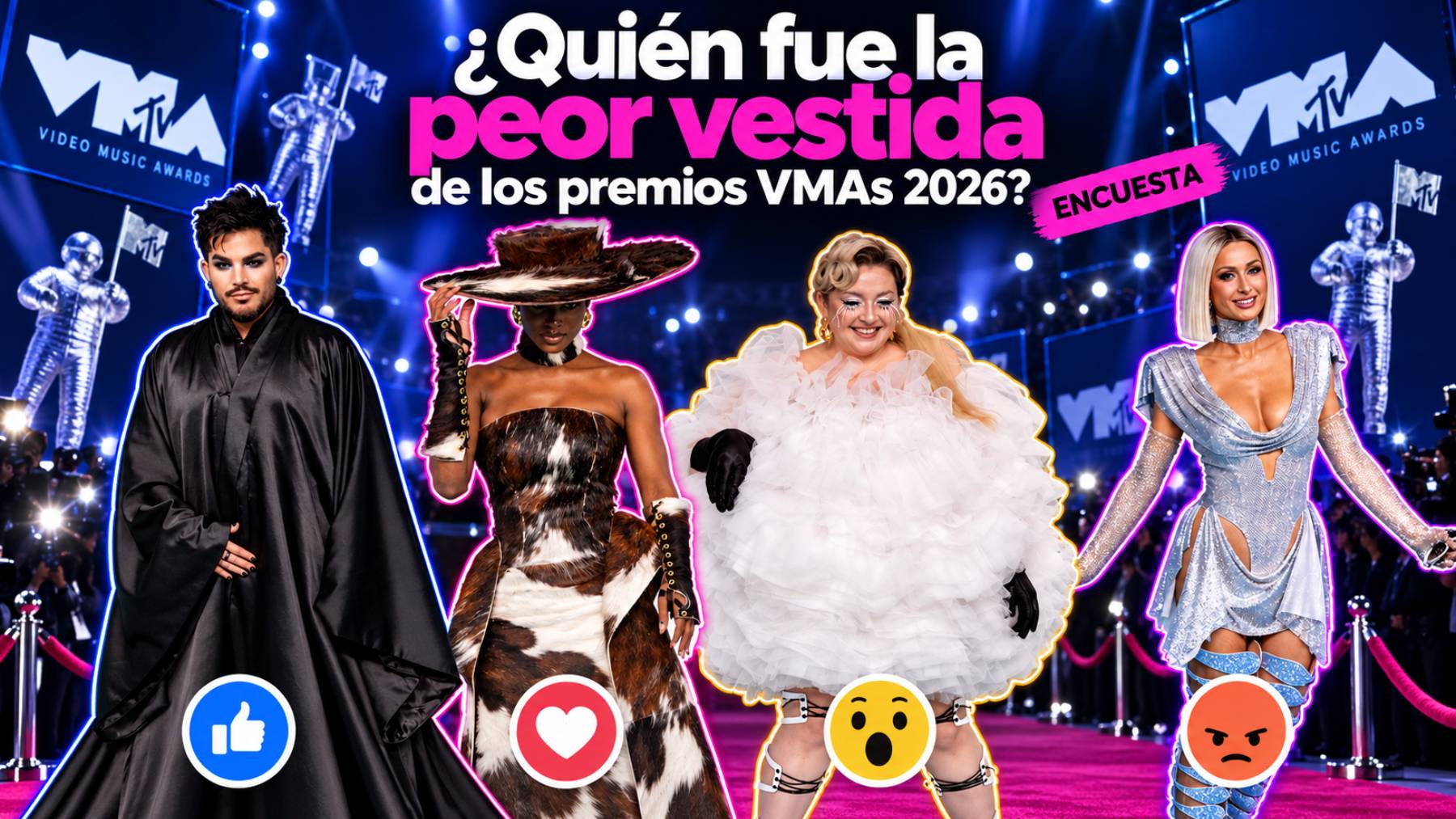 Peor vestidas de los premios VMA 2026. (Foto: EFE)