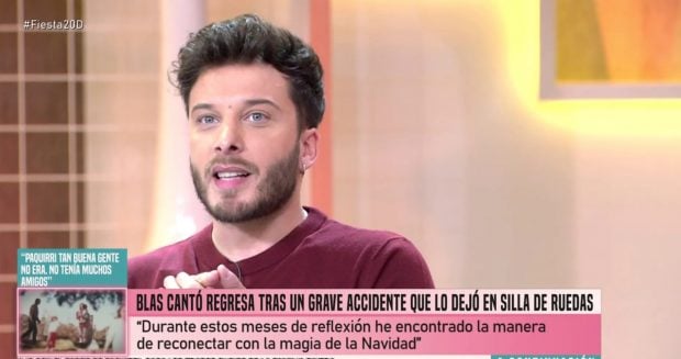 Blas Cantó en el plató de Fiesta (Mediaset).