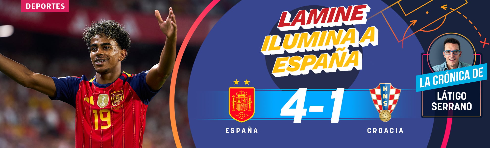 Lamine ilumina a España