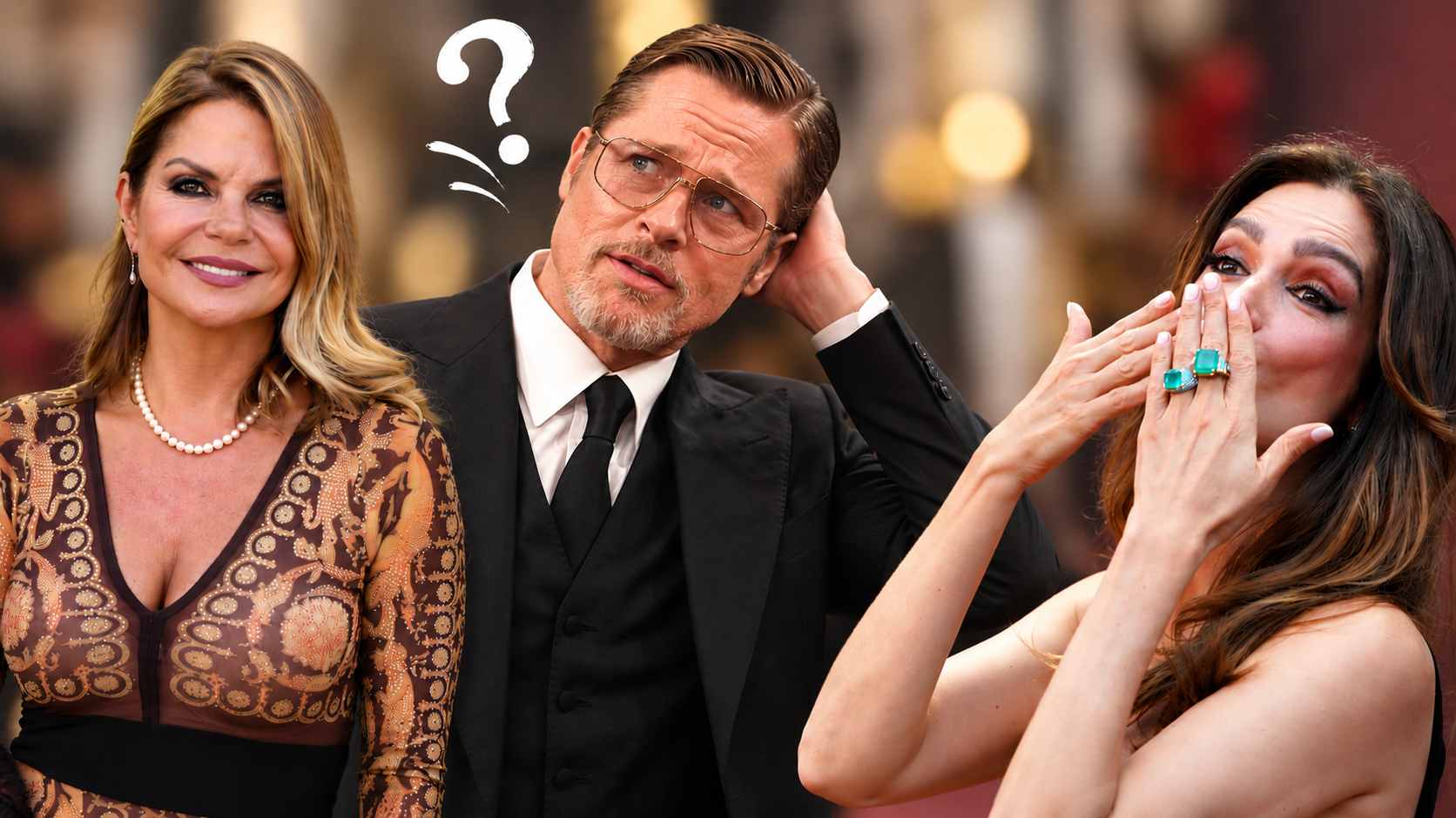 Makoke, Brad Pitt y Mar Saura. (Foto: Europa Press/IA)