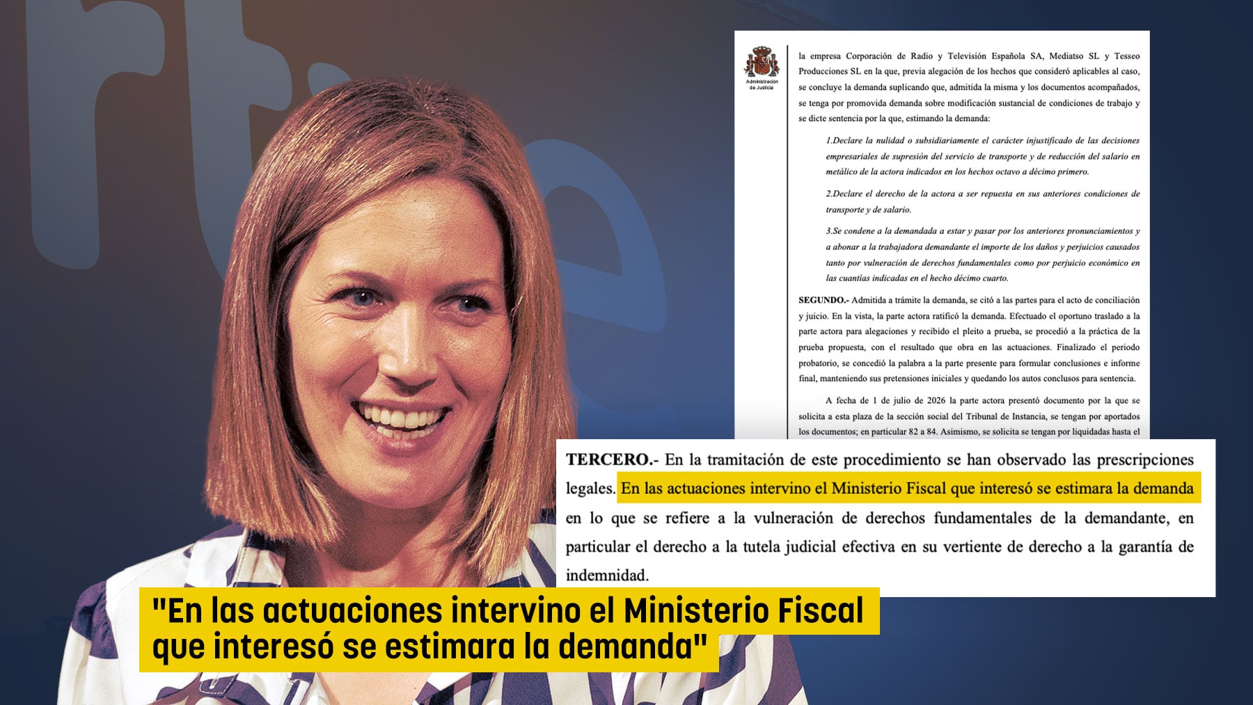 La Fiscalía de Sánchez apoya a Silvia Intxaurrondo en el juicio por su demanda contra RTVE