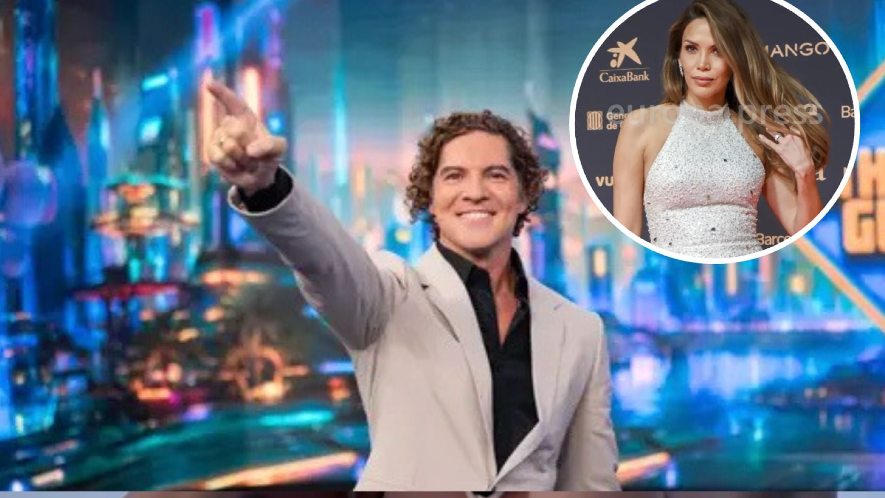 David Bisbal en ‘El Hormiguero’ (Atresmedia) y su mujer, Rosanna Zanetti (EP).