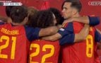 Captura de pantalla del momento de la celebración del gol de Lamine Yamal (RTVE).