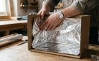 Caja de cartón, papel de aluminio, trucos