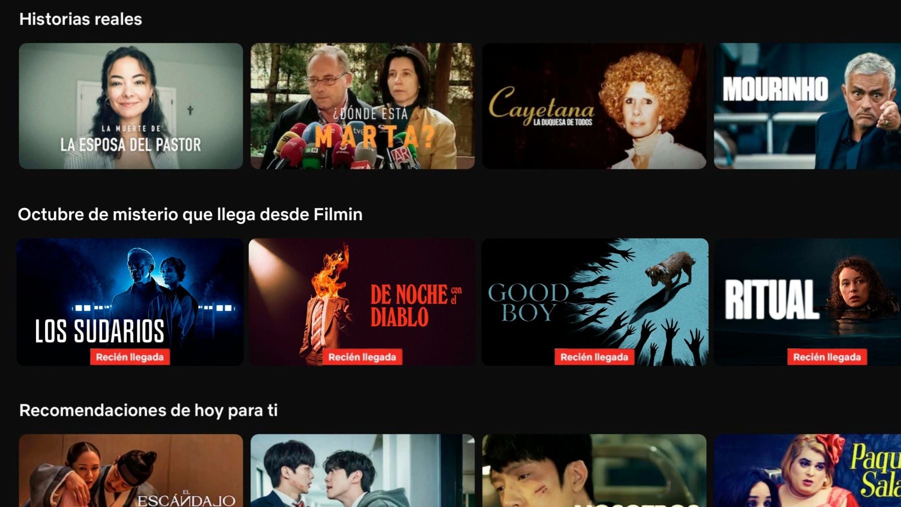 Así aparecerán las colecciones en la plataforma. (Netflix)