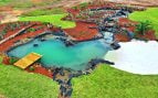 lago, agua, campo