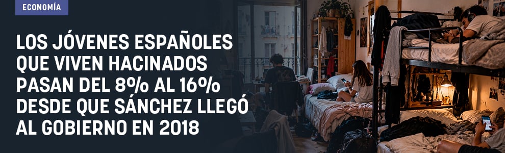 Los jóvenes españoles que viven hacinados pasan del 8% al 16% desde que Sánchez llegó al Gobierno en 2018