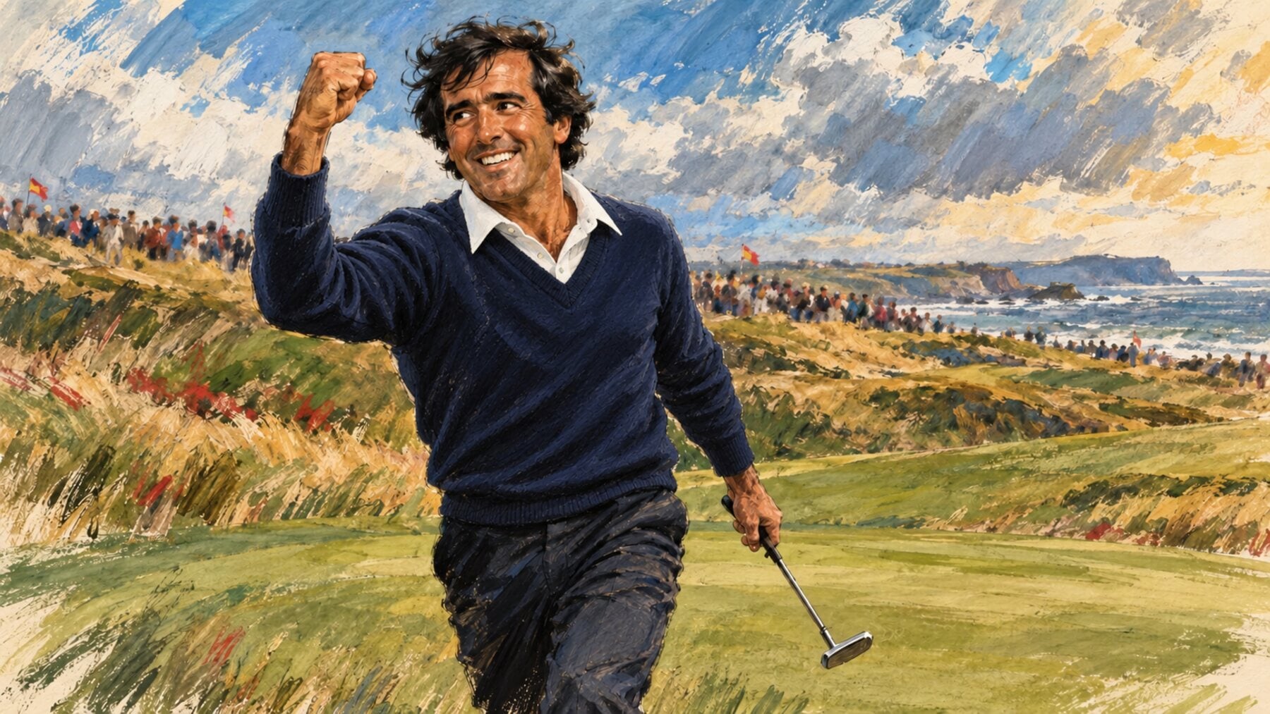 Dibujo de Seve Ballesteros. Imagen de creación propia.