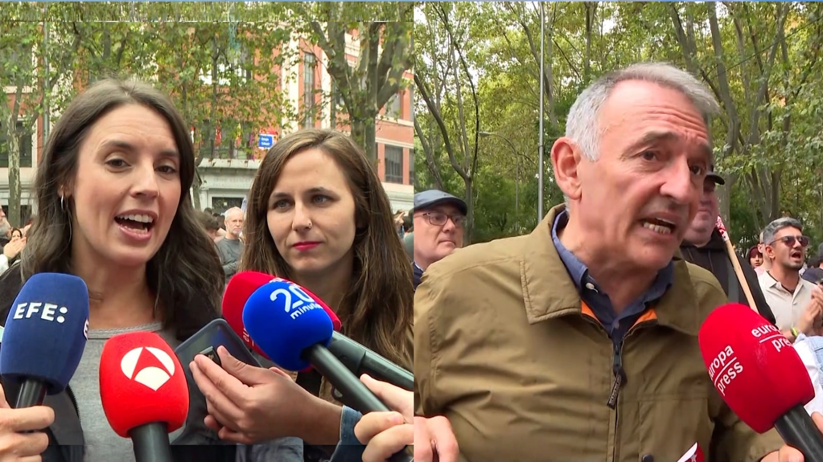 Sumar y Podemos, que gobiernan desde hace 6 años, lideran la marcha por la vivienda en Madrid y llaman a la huelga general